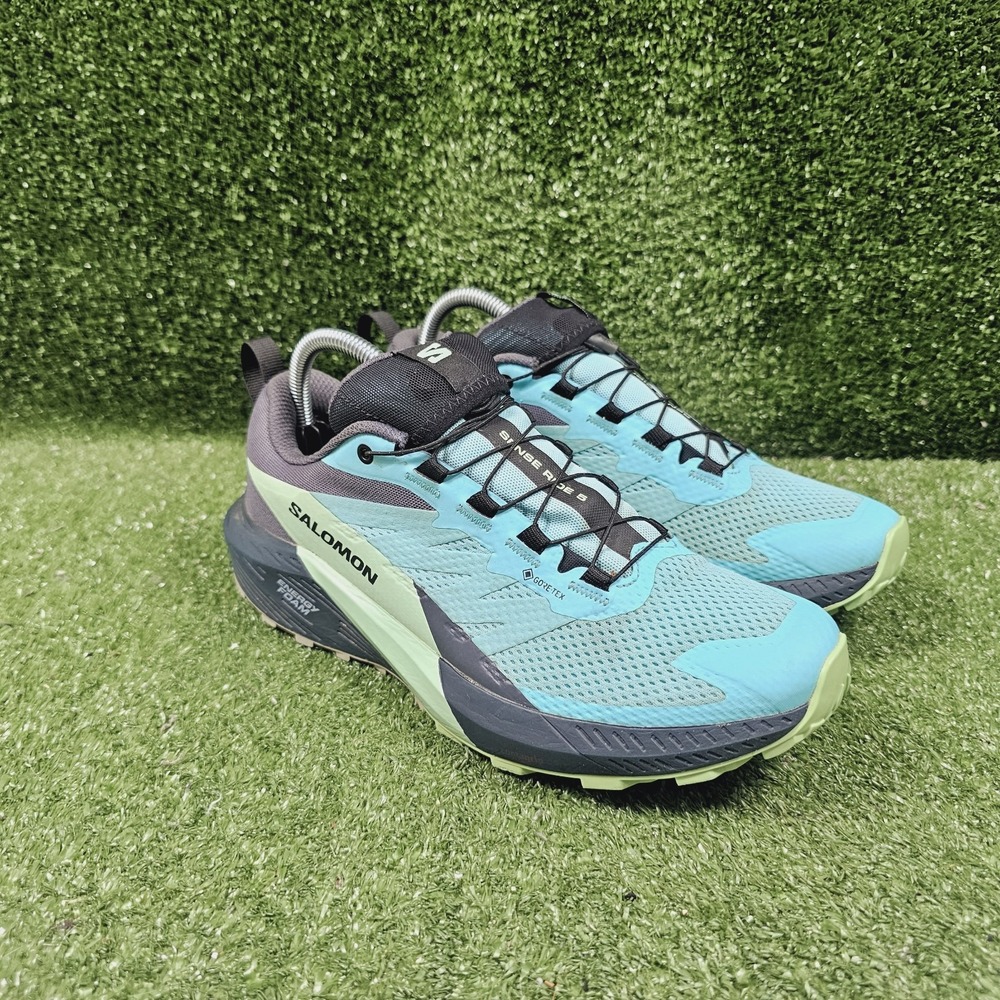 Salomon Sense Ride 5 GTX Blue Radiance Athletic Waterproof Sneakers Womens 9.5